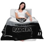 customized las vegas raiders paint strokes black white blanket best selling