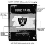 customized las vegas raiders paint strokes black white blanket best selling