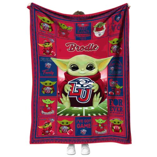 customized liberty flames baby yoda red blanket best selling