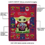 customized liberty flames baby yoda red blanket best selling