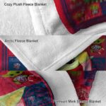 customized liberty flames baby yoda red blanket best selling