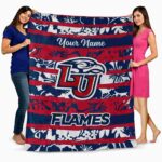 customized liberty flames floral stripes red white blanket best selling