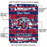 customized liberty flames floral stripes red white blanket best selling