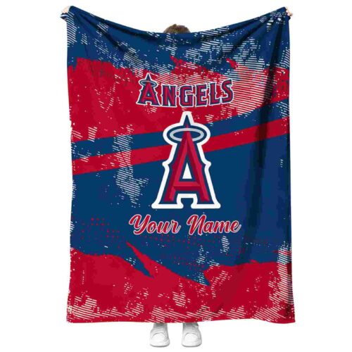 customized los angeles angels grunge streaks blue blanket best selling