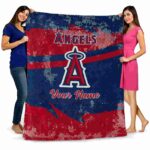 customized los angeles angels grunge streaks blue blanket fashion forward