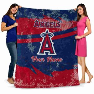 customized los angeles angels grunge streaks blue blanket fashion forward