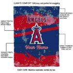 customized los angeles angels grunge streaks blue blanket new arrival