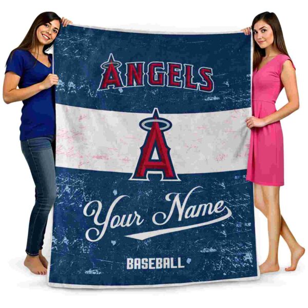 customized los angeles angels grunge texture blue white blanket fashion forward