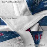 customized los angeles angels grunge texture blue white blanket premium grade