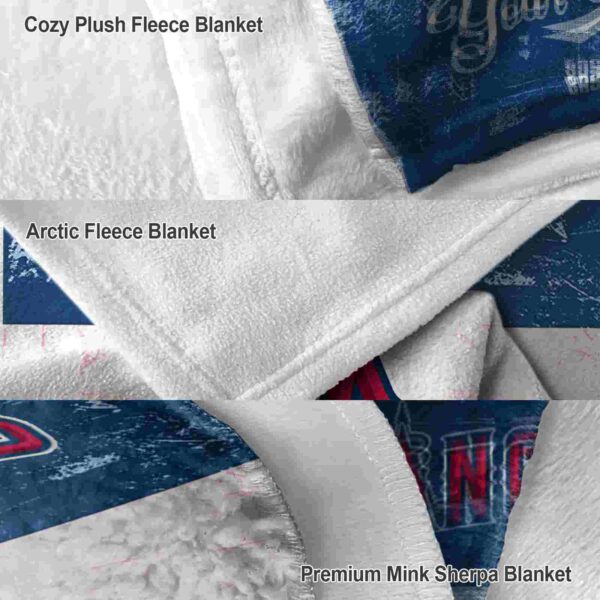 customized los angeles angels grunge texture blue white blanket premium grade