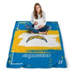 customized los angeles chargers paint strokes blue white blanket best selling