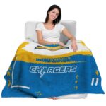 customized los angeles chargers paint strokes blue white blanket best selling