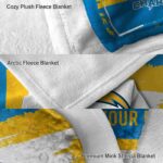 customized los angeles chargers paint strokes blue white blanket best selling