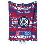 Customized Los Angeles Clippers Floral Stripes Red White Blanket 1 customized los angeles clippers floral stripes red white blanket best selling