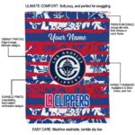 customized los angeles clippers floral stripes red white blanket best selling