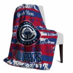 customized los angeles clippers floral stripes red white blanket best selling