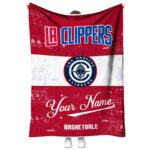 customized los angeles clippers grunge texture red white blanket best selling