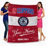 customized los angeles clippers grunge texture red white blanket best selling