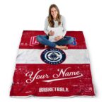 customized los angeles clippers grunge texture red white blanket best selling