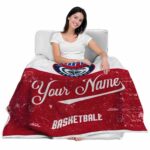 customized los angeles clippers grunge texture red white blanket best selling