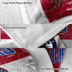 customized los angeles clippers grunge texture red white blanket best selling