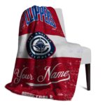 customized los angeles clippers grunge texture red white blanket best selling