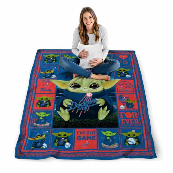 customized los angeles dodgers baby yoda blue blanket high quality
