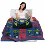 customized los angeles dodgers baby yoda blue blanket latest model
