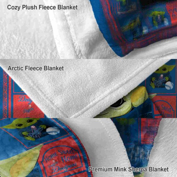 customized los angeles dodgers baby yoda blue blanket premium grade