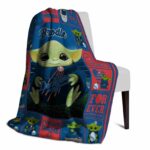 customized los angeles dodgers baby yoda blue blanket top rated