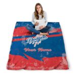 customized los angeles dodgers grunge streaks blue blanket high quality