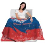customized los angeles dodgers grunge streaks blue blanket latest model