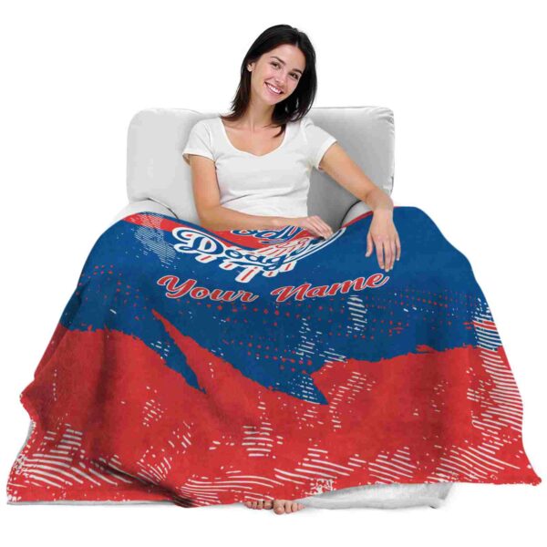 customized los angeles dodgers grunge streaks blue blanket latest model