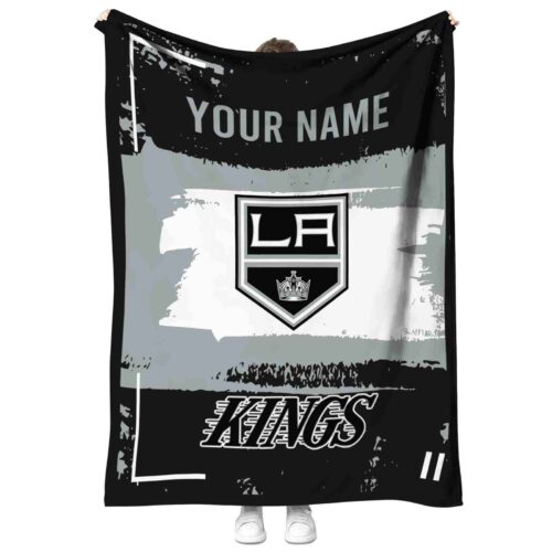 customized los angeles kings paint strokes black white blanket best selling