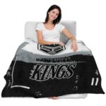 customized los angeles kings paint strokes black white blanket best selling