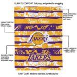 customized los angeles lakers floral stripes purple white blanket new arrival