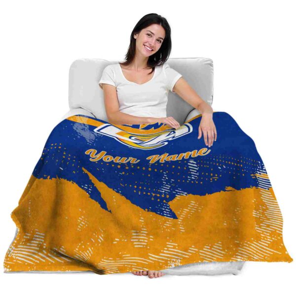 customized los angeles rams grunge streaks blue blanket latest model