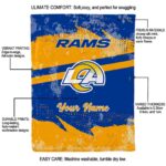 customized los angeles rams grunge streaks blue blanket new arrival