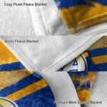 customized los angeles rams grunge streaks blue blanket premium grade