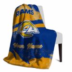 customized los angeles rams grunge streaks blue blanket top rated