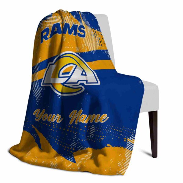 customized los angeles rams grunge streaks blue blanket top rated