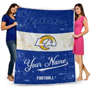 customized los angeles rams grunge texture blue white blanket fashion forward