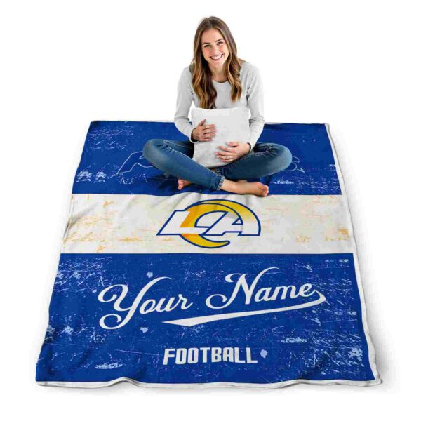 customized los angeles rams grunge texture blue white blanket high quality