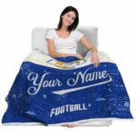 customized los angeles rams grunge texture blue white blanket latest model