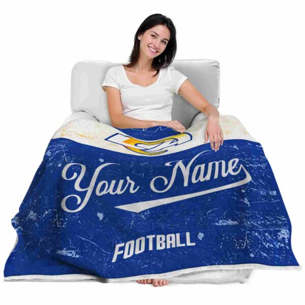 customized los angeles rams grunge texture blue white blanket latest model