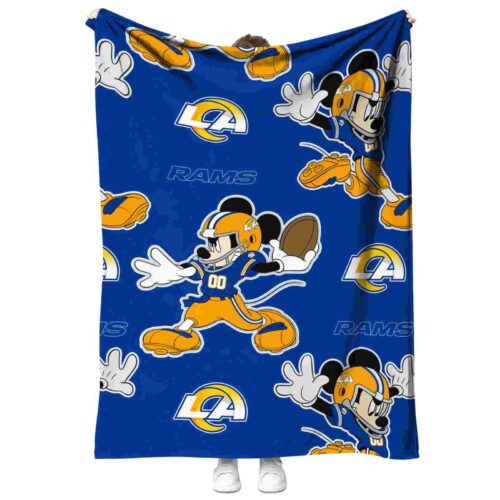 customized los angeles rams mickey blue blanket best selling