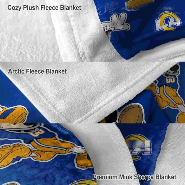 customized los angeles rams mickey blue blanket premium grade