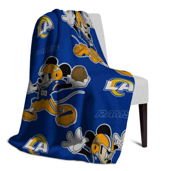 customized los angeles rams mickey blue blanket top rated