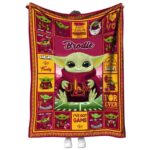 customized louisiana monroe warhawks baby yoda red blanket best selling