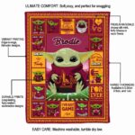 customized louisiana monroe warhawks baby yoda red blanket best selling